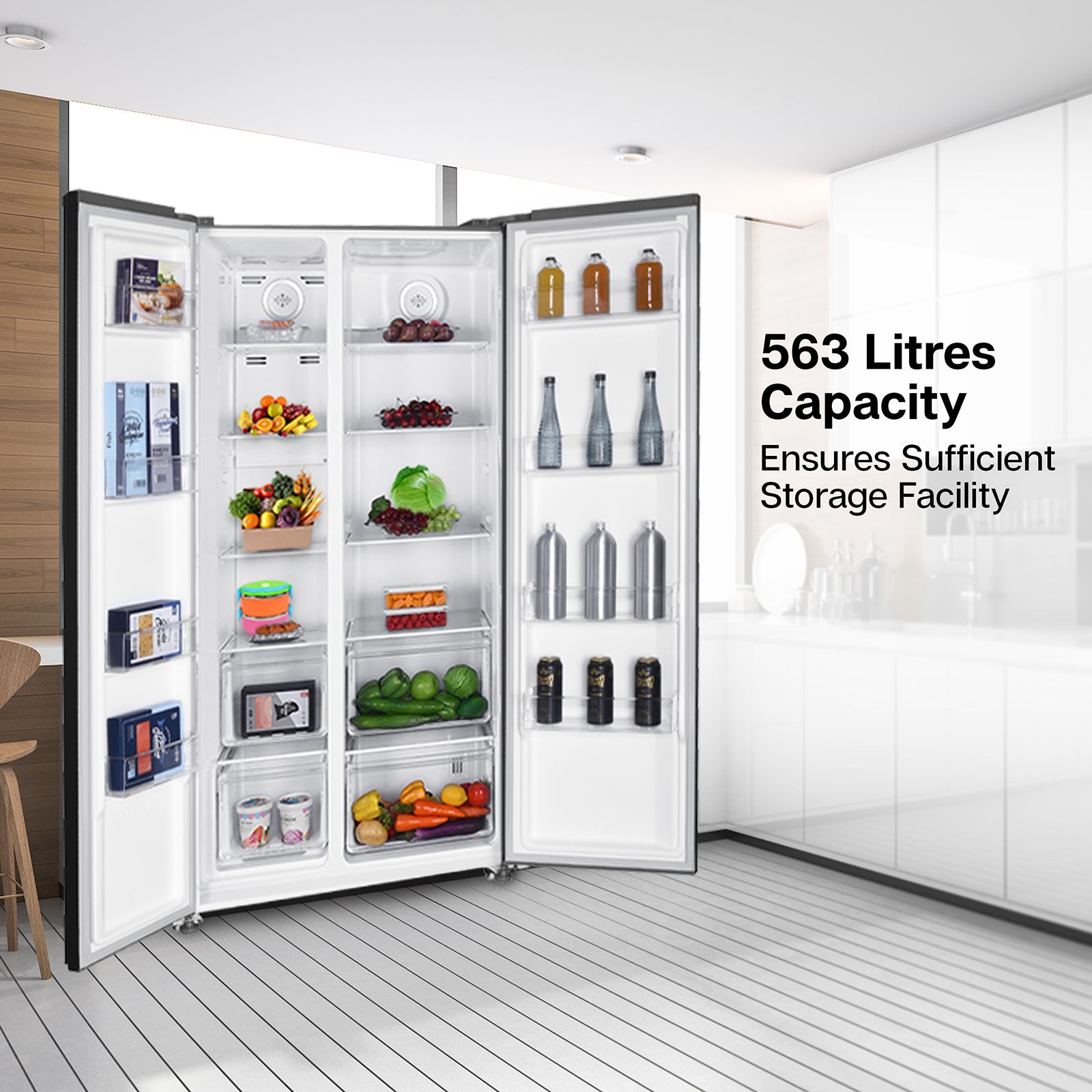 Buy Croma 563 Litres Frost Free Side by Side Refrigerator with